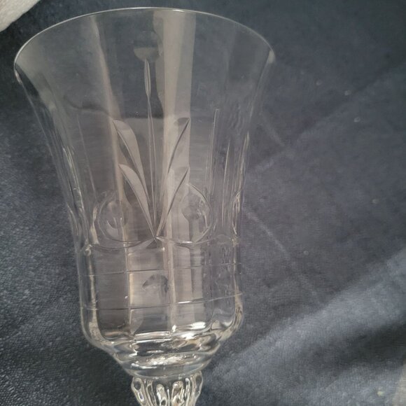 Set Of 6 Heisey Vintage Etched Crystal Stemmed Glasses Danish Princess? - Picture 10 of 11